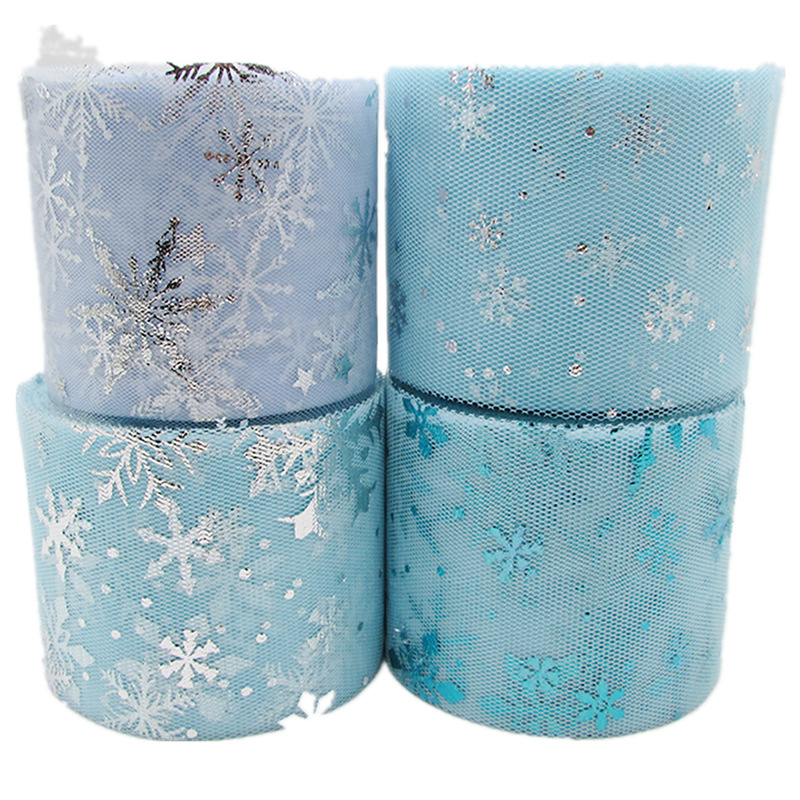 Organza Ribbon Spool - 6cm*25yds Organza snow flower Tulle Roll