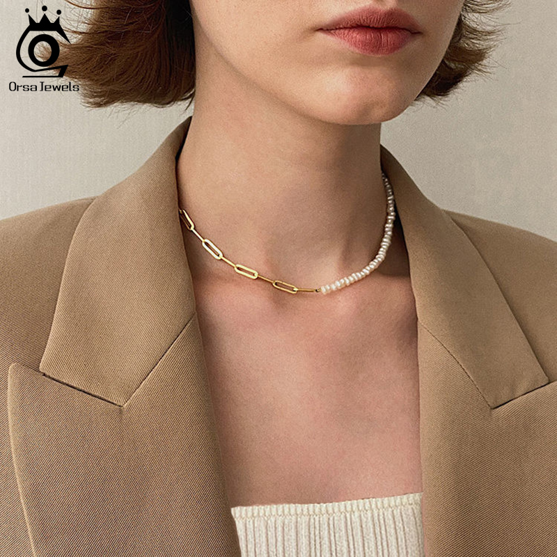 ORSA JEWELS Half Pearl Chain C - Pearl Trim Chain review and price