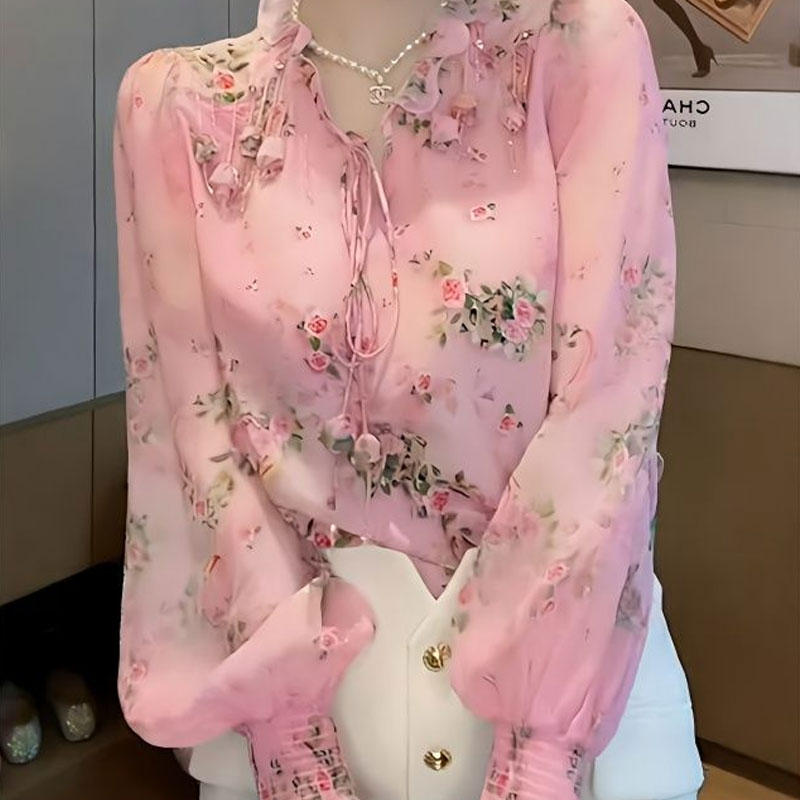 Korean Broken Flowers Printed  - Tassel Fringe Trim review and price