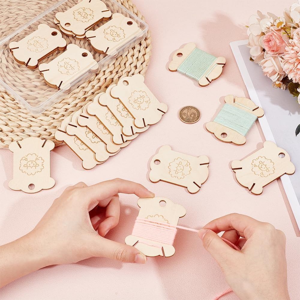 20Pcs Wooden Thread Winding Bo - Embroidery Craft review and price