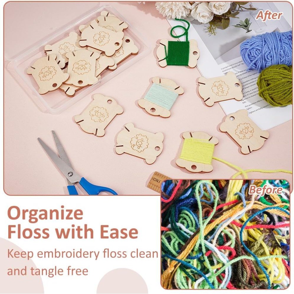 20Pcs Wooden Thread Winding Bo - Embroidery Craft review and price