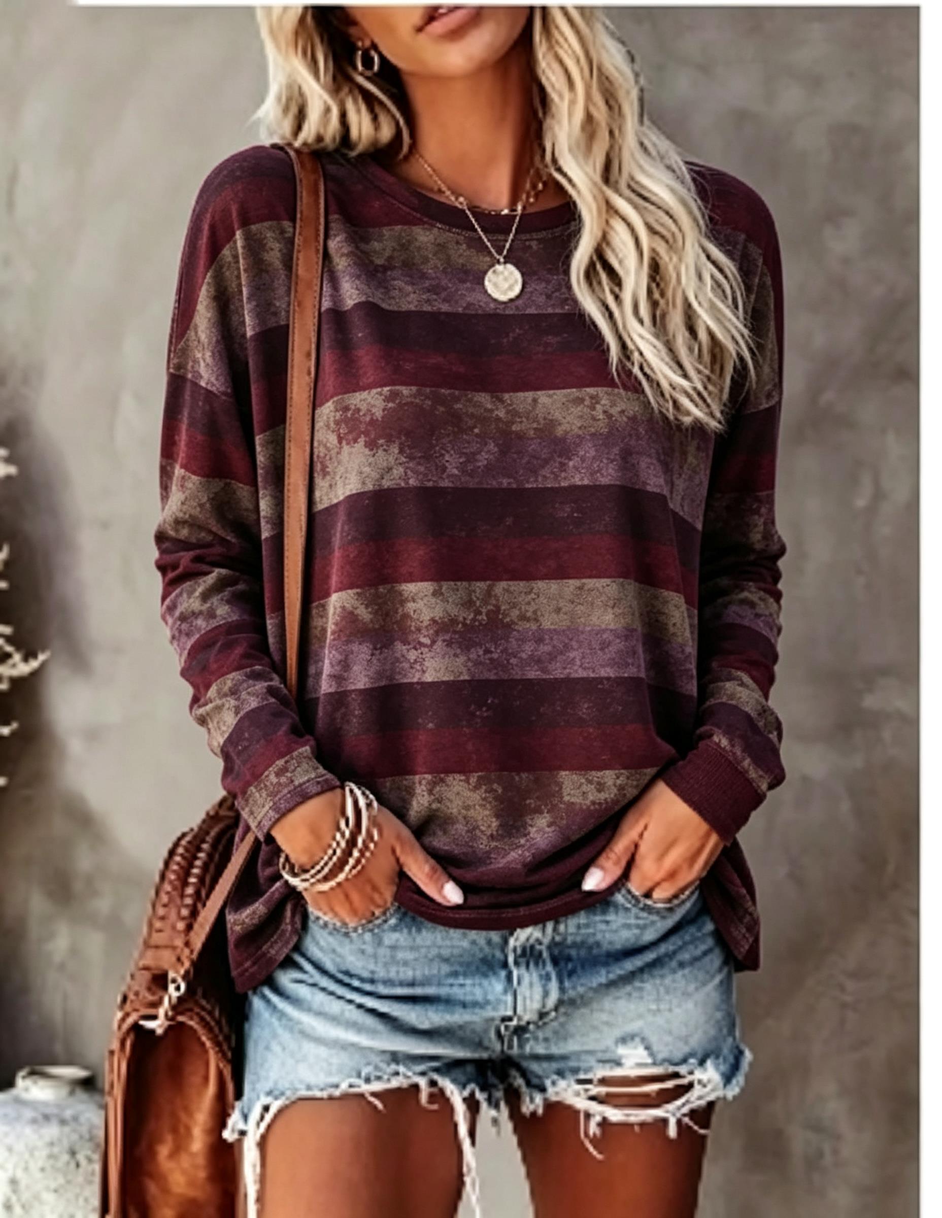 Women Long Sleeve T‑Shirt Vint - Embellish Knit review and price