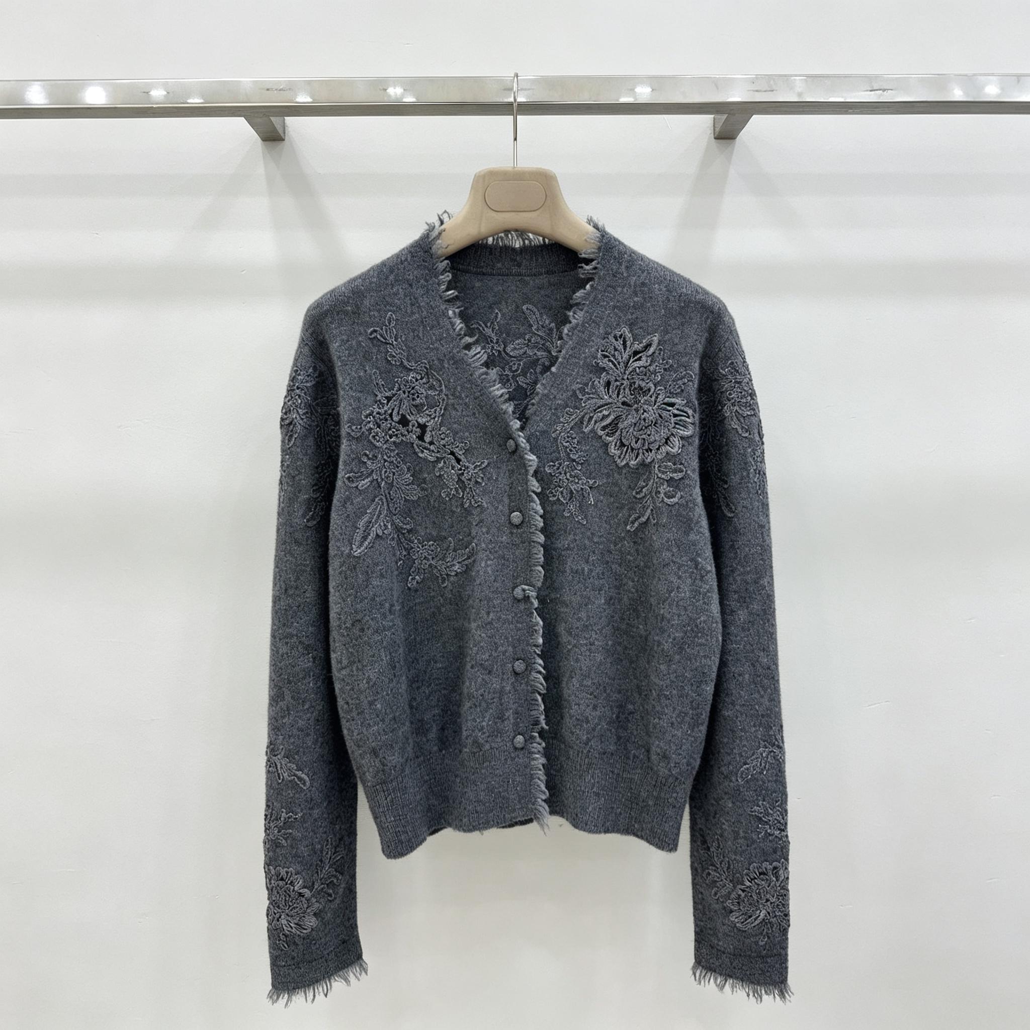 Women V‑Neck Knit Cardigan Flo - Tassel Fringe Trim review and price